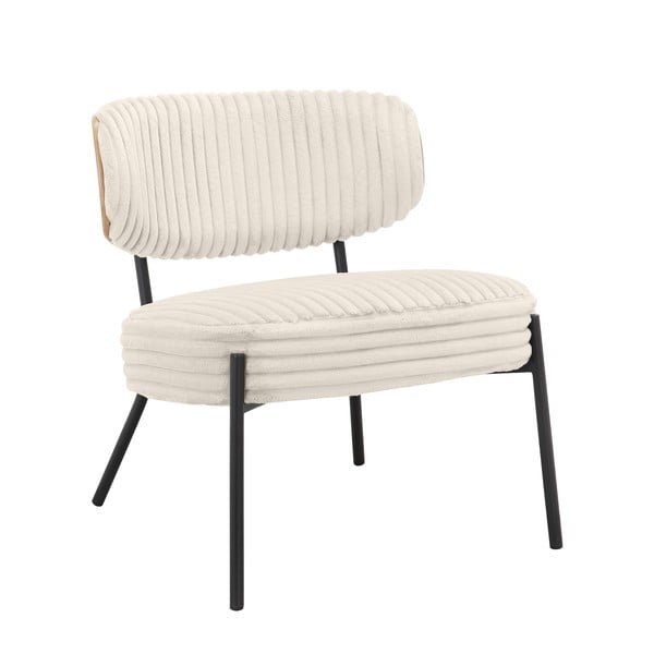 Krem fotelja s naslonjačem za noge od samta Jerry – Støraa-image-4