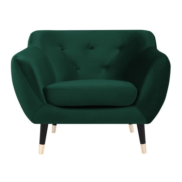 Zelena fotelja s crnim nogama Mazzini Sofas Amelie