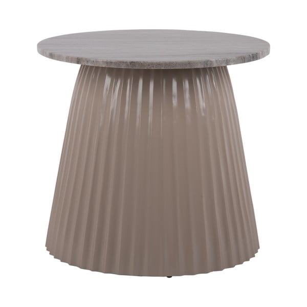 Svjetlo smeđi mramorni okrugao stolić za kavu ø 45 cm Luscious – Leitmotiv