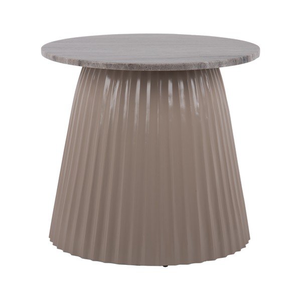 Svjetlo smeđi mramorni okrugao stolić za kavu ø 45 cm Luscious – Leitmotiv