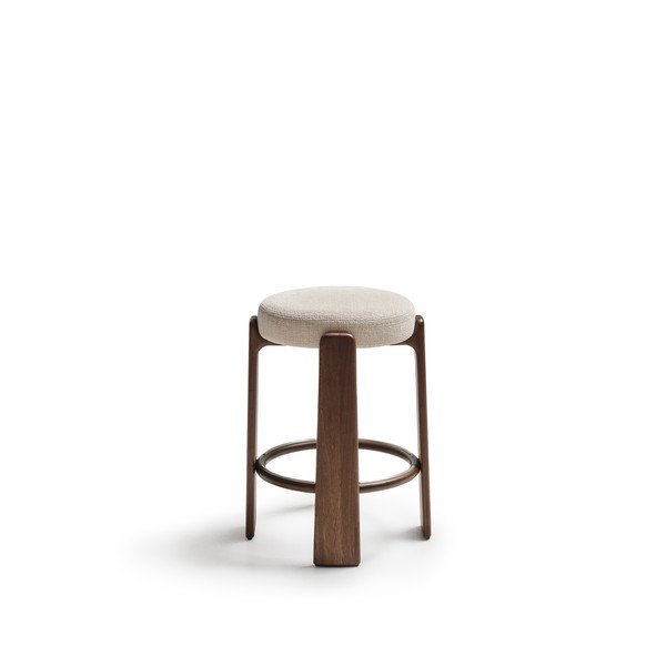 Bež/u tamnoj prirodnoj boji barska stolica od čvrste jeseni (visine sjedala 65 cm) Granite – Kave Home-image-2