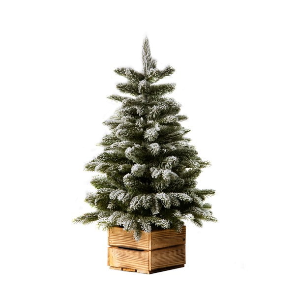 Umjetno snježno božićno drvce u drvenoj posudi Dakls, visine 65 cm