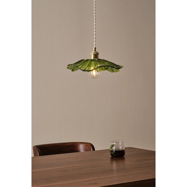 Zelena/u zlatnoj boji staklena viseća svjetiljka ø 30 cm Nugget – Jotex-image-1