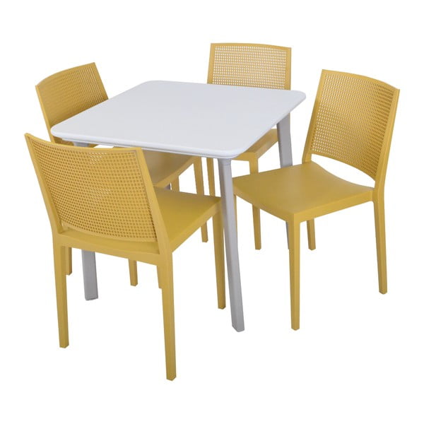 Žuta  plastična vrtna stolica Grid – Rojaplast-image-4