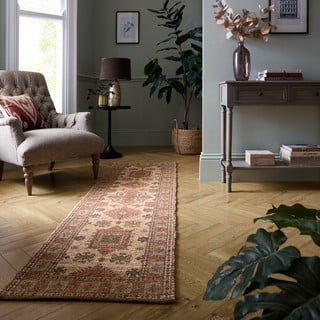 Ružičasti/boje terakote ručno rađen tepih od mješavine jute 60x230 cm Lana Jute – Flair Rugs