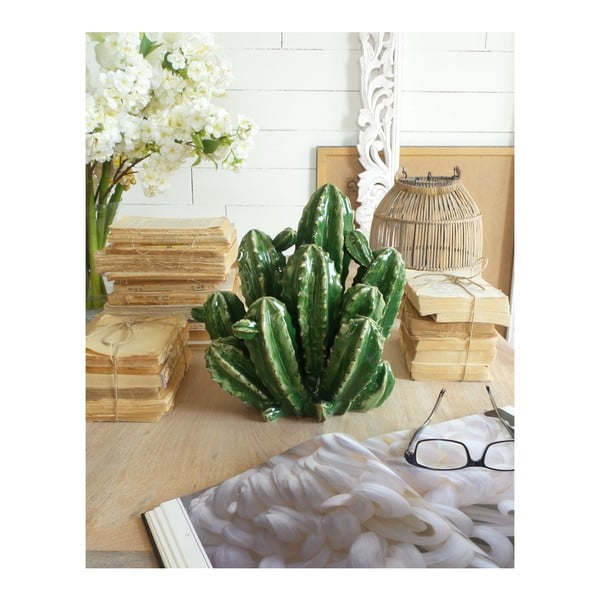Zeleni keramički ukras Orchidea Milano Cactus, visina 28 cm