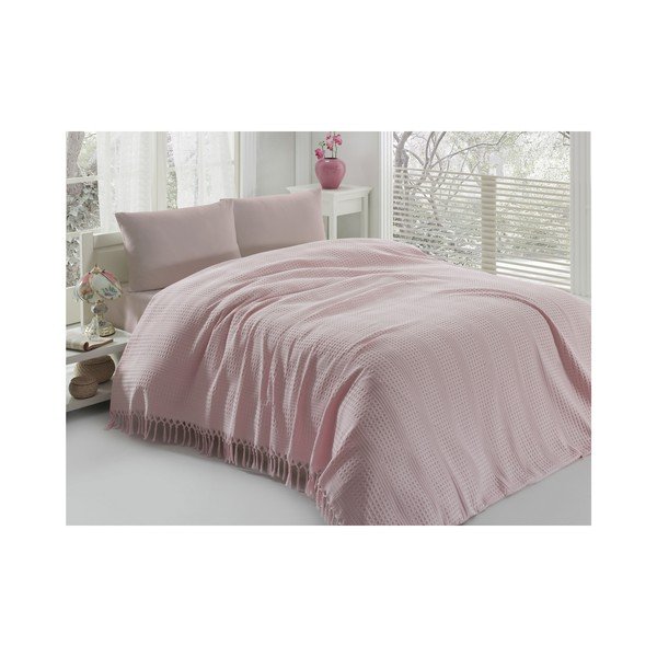 Lagani pamučni prekrivač Pique Powder, 220 x 240 cm-image-1