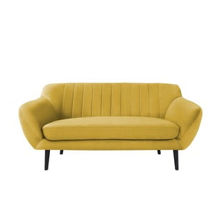 Žuta baršunasta sofa Mazzini Sofas Toscane, 158 cm