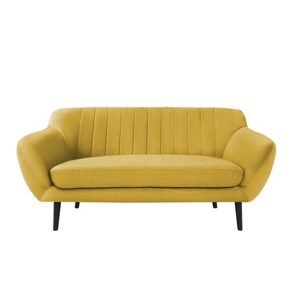 Žuta baršunasta sofa Mazzini Sofas Toscane, 158 cm