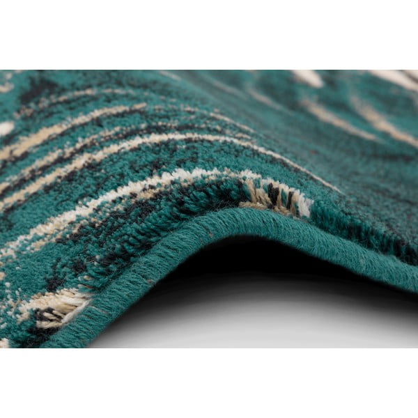 Petrolej zeleni vuneni tepih 133x180 cm Areca – Agnella-image-2