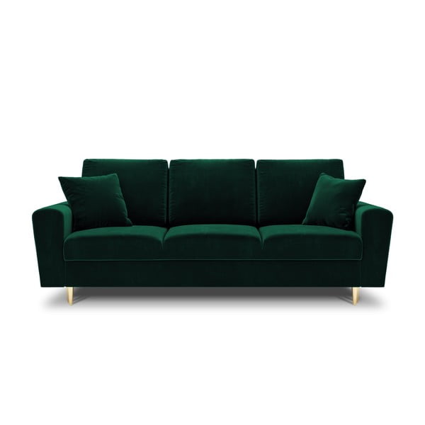 Zelena baršunasti sklopiva/s prostorom za odlaganje sofa 235 cm Kyoto – Cosmopolitan Design