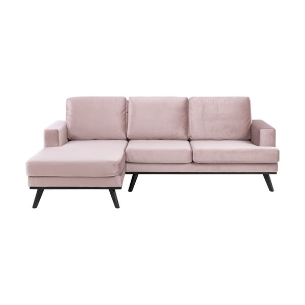 Puder roza baršunasta sofa Actona Norwich, lijevi kut