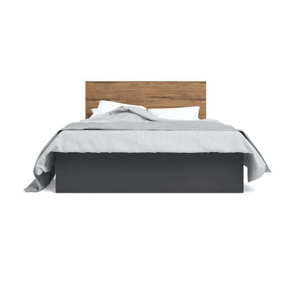 Crni bračni krevet s prostorom za odlaganje i podnicom 160x200 cm Malta - Marckeric