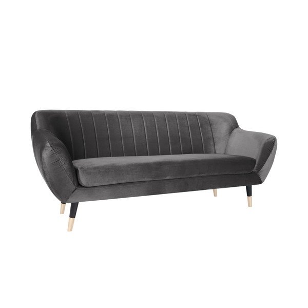 Siva sofa s crnim nogama Mazzini Sofas Benito, 188 cm-image-2