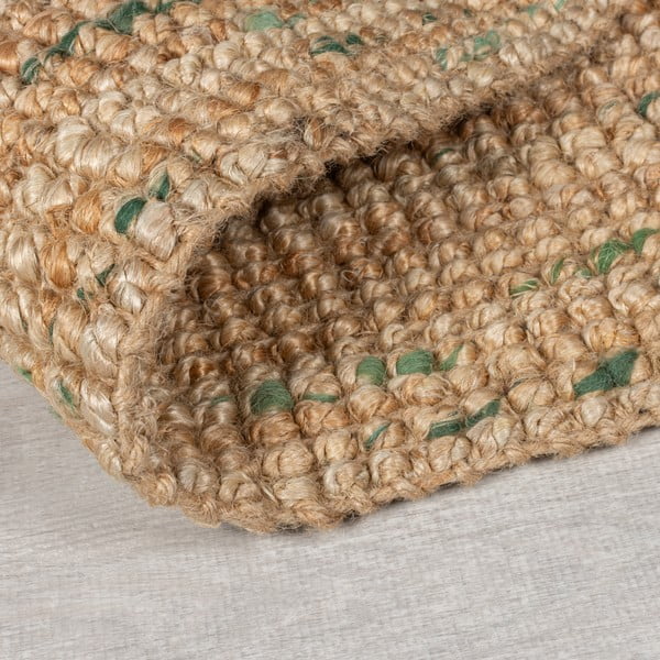 Zeleni/u prirodnoj boji obostrani/ručno rađen juten tepih 200x290 cm Jute Boucle Green – Flair Rugs-image-4