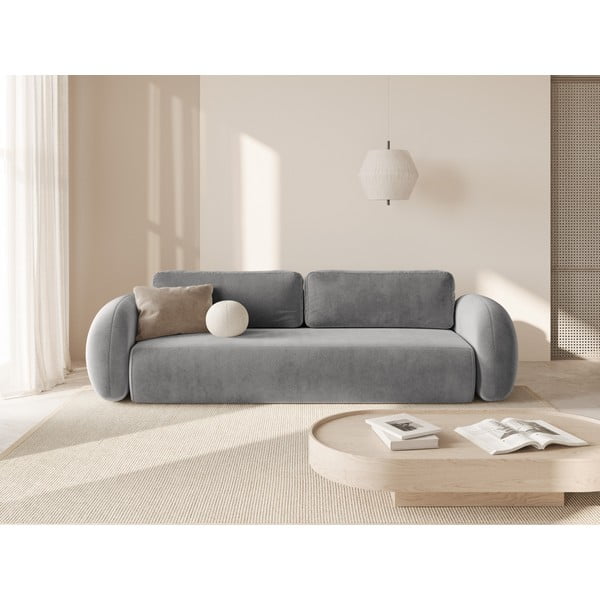 Tamno siva baršunasti sklopiva/s prostorom za odlaganje sofa 262 cm Tonale – Cosmopolitan Design-image-1