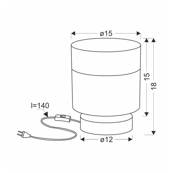 Crna stolna lampa s tekstilnim sjenilom (visina 18 cm) Porto – Candellux Lighting-image-2