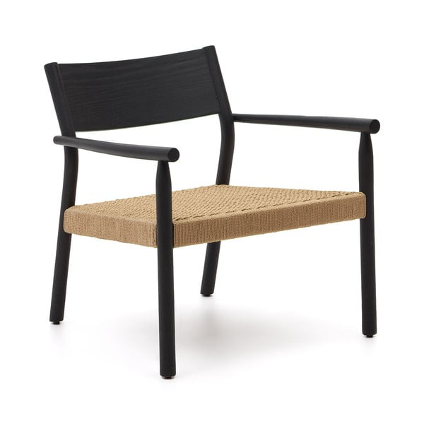 Crna pletena fotelja Yalia – Kave Home