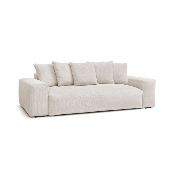 Krem sofa od samta 280 cm Voltaire – Bobochic Paris-image-1
