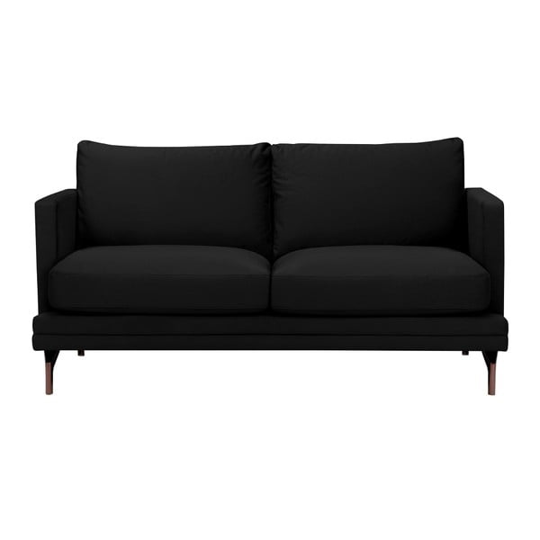 Crna dupla sofa s bazom u zlatnoj boji Windsor &amp; Co Sofas Jupiter