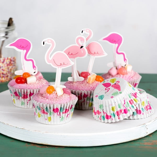 Rex London Flamingo Bay set ukrasa za cupcake-image-1
