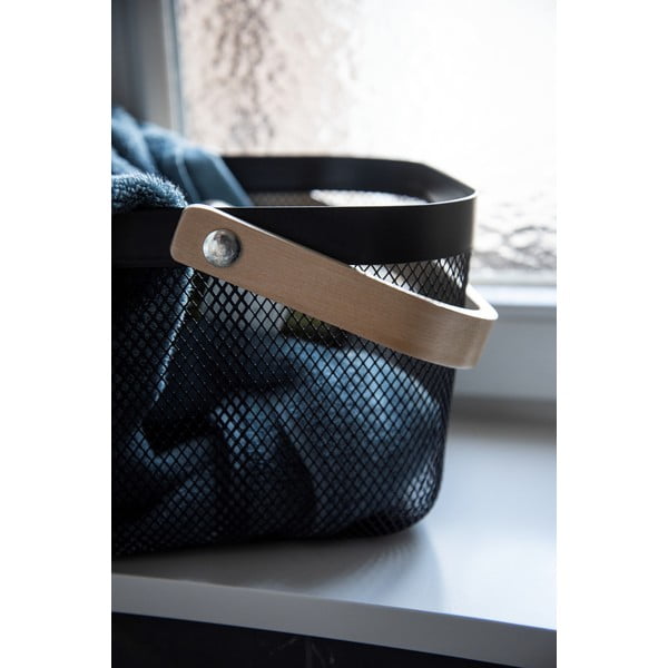 Crna košara s bambusovom ručkom Wenko-image-3