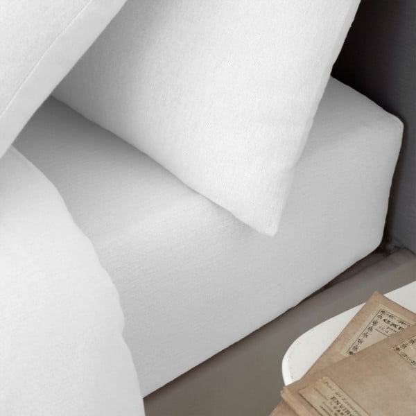 Bijela pamučna plahta 90x190 cm – Catherine Lansfield-image-1