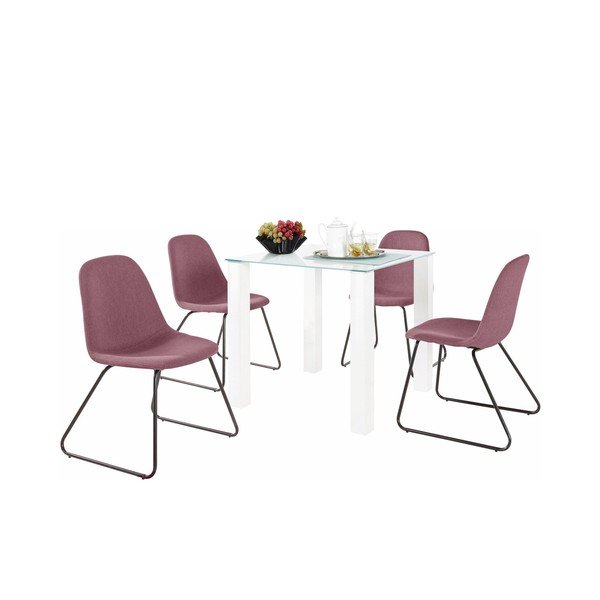 Set stola i 4 roze stolice Støraa Dante Colombo-image-1