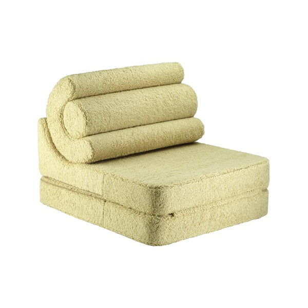 Zelena dječja fotelja od bouclé tkanine Flipster – Wigiwama