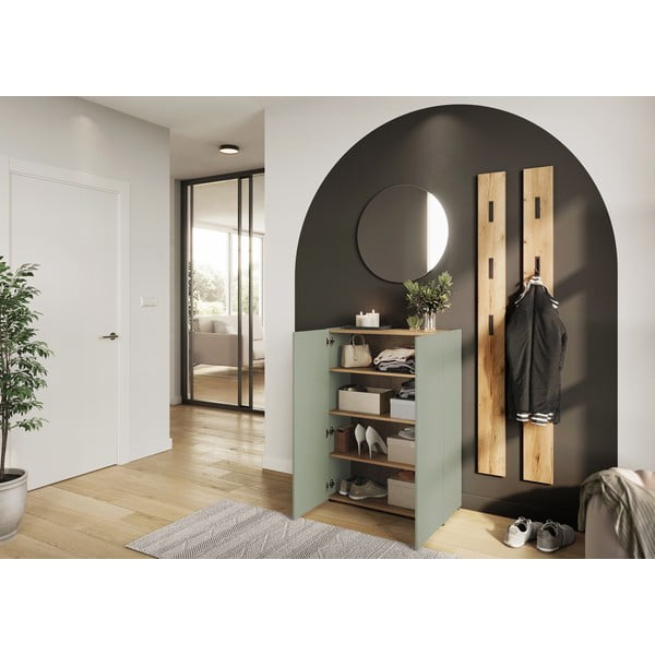 Svijetlo zeleni set za hodnik u dekoru hrasta 74x200x33 cm Alviano – Germania-image-2