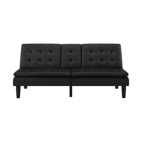 Crna sklopiva sofa od imitacije kože 191 cm Maine – Støraa
