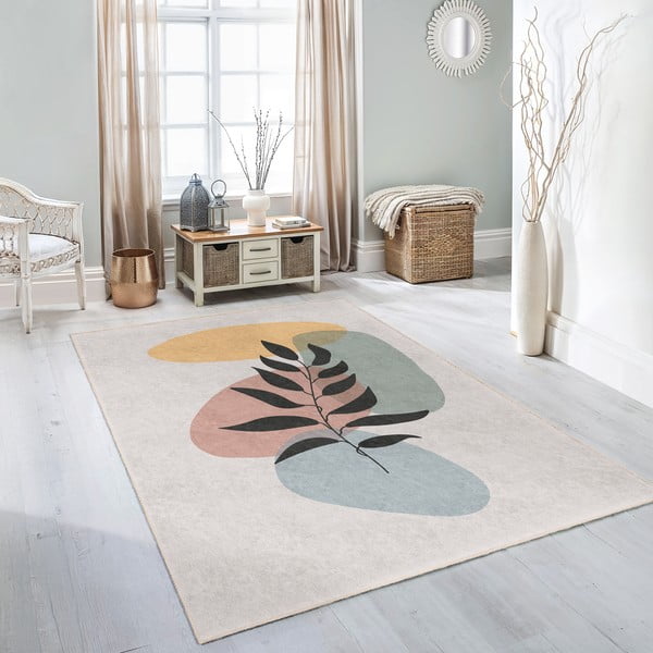 Krem perivi tepih 160x230 cm Illustrated Autumn – Mila Home-image-4