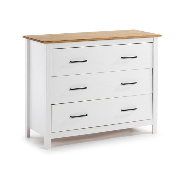 Bijela niska komoda od masivnog bora 100x80 cm Miranda – Marckeric-image-2