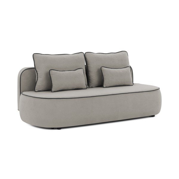 Crna/siva baršunasti sklopiva/s prostorom za odlaganje sofa 210 cm Saga – Ropez