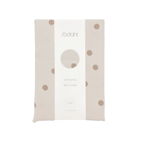 Smeđa posteljina za krevet za jednu osobu od pamučnog satena 140x200 cm Solaris – Södahl-image-4