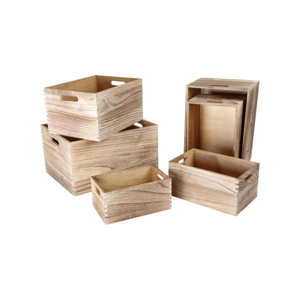 Set od 6 drvenih kutija za odlaganje Legler Wooden