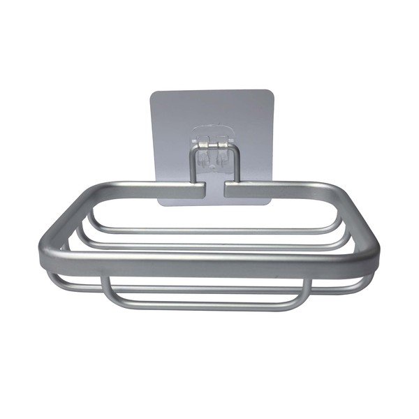 Metalna posuda za sapun u sjajno srebrnoj boji s postavljanjem bez bušenja Filaire Aluminium – douceur d'intérieur