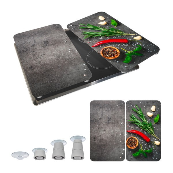 Poklopci za štednjak od kaljenog stakla u setu od 2 komada 52x30 cm Rosemary - Maximex-image-2