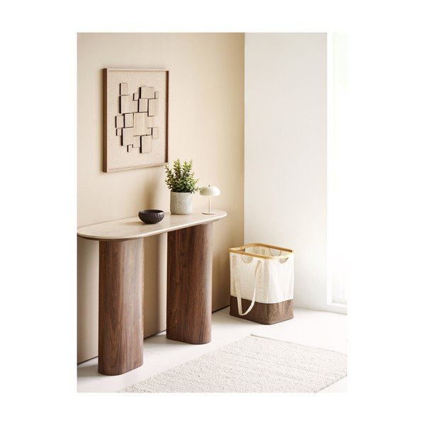 Bež/tamno smeđi pomoćni stol s keramičkom daskom 40x120 cm Delphi – House Nordic-image-1