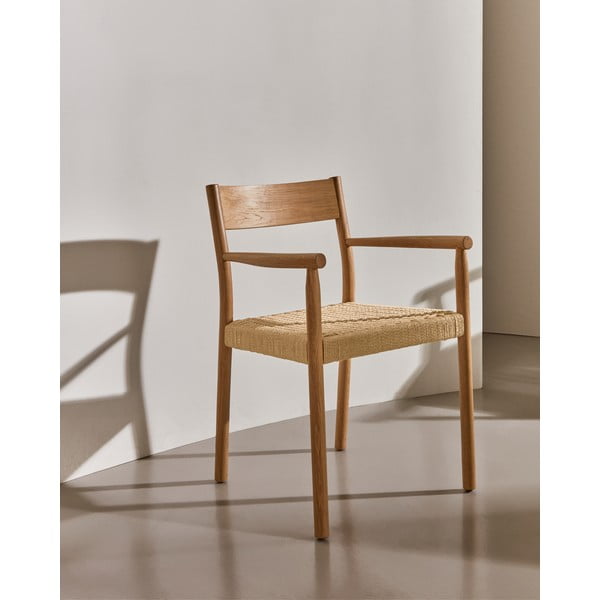 Blagovaonska stolica od punog hrasta u prirodnoj boji Yalia – Kave Home-image-1