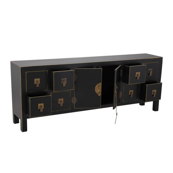 Crna niska komoda 130x50,5 cm Oriente – Ixia-image-1
