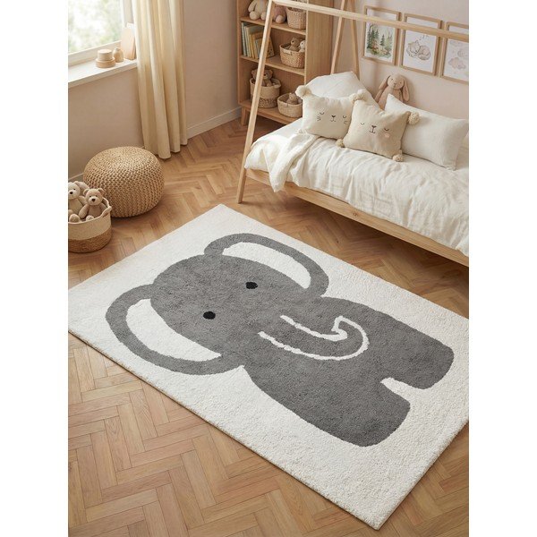 Sivi/krem periv/ručno rađen pamučan dječji tepih 140x200 cm Snuggle Emil – Hanse Home-image-1