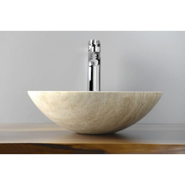 Krem kameni okrugao umivaonik ø 40 cm Blok 1 – Sapho-image-2