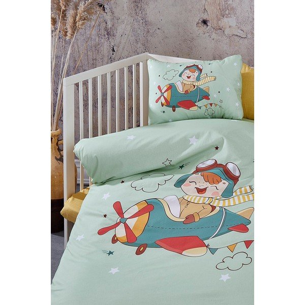 Pamučna dječja posteljina za dječji krevetić s uključenom plahtom/4-dijelna 100x150 cm Pilot – Mila Home-image-3