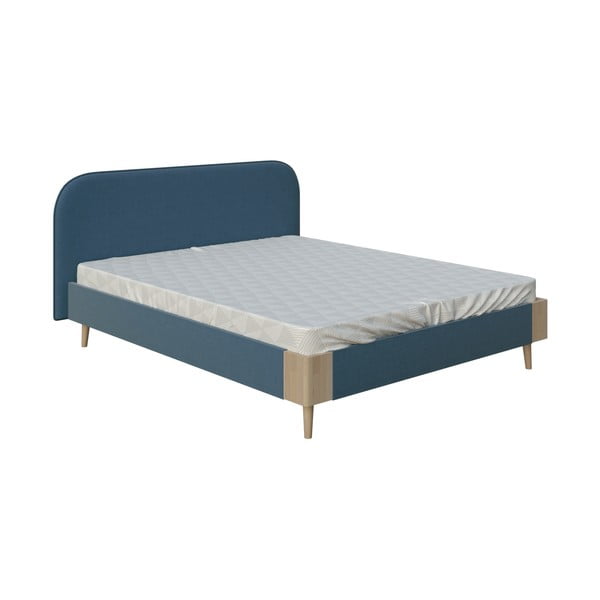 Plavi bračni krevet ProSpánek Lagom Plain Soft, 180 x 200 cm