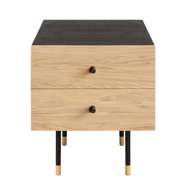 Noćni ormarić u dekoru hrasta u prirodnoj boji Jugend – Woodman