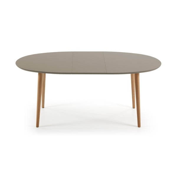 Sivi ovalni blagovaonski stol na razvlačenje Kave Home Oakland, 140 x 90 cm-image-2
