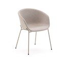 Bež podstavljena blagovaonska stolica s naslonima za ruke Yvette – Kave Home