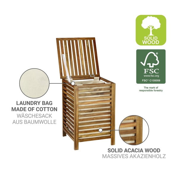 Drvena košara za rublje u tamnoj prirodnoj boji 56 l Fondi – Wenko-image-2