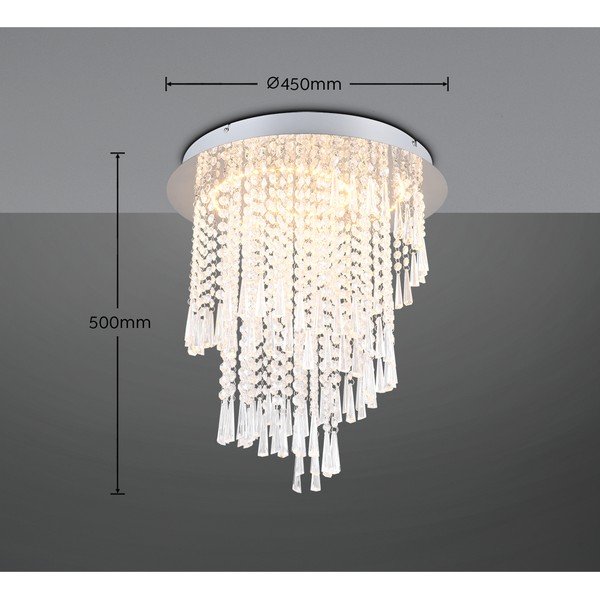 LED stropna svjetiljka u srebrnoj boji ø 45 cm Pomp – Reality-image-2